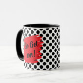 Motivation Red Daub en Black Stippen Mok (Voorkant links)