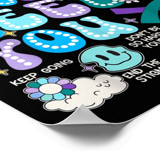 Motivation Ribbon Suicide Prevention Awarenes Wome Poster (Hoek)