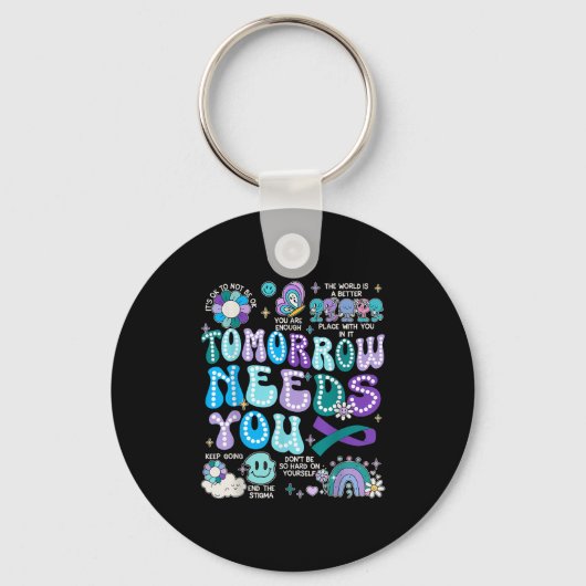 Motivation Ribbon Suicide Prevention Awarenes Wome Sleutelhanger (Voorkant)