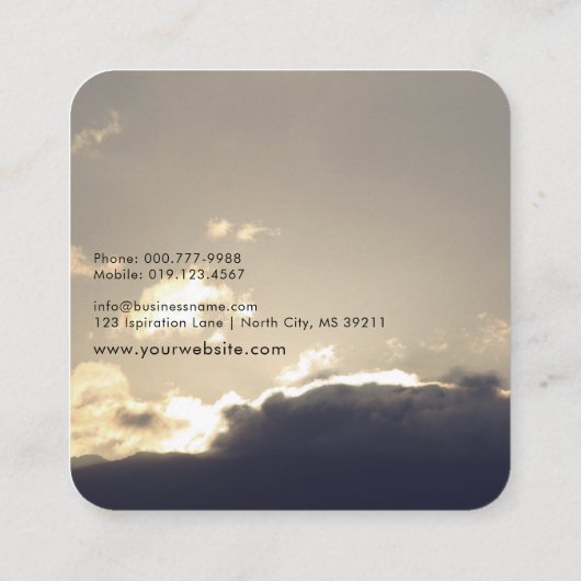 ©Motivation Speaker Life Coach Silver Lining Vierkante Visitekaartje (Achterkant)