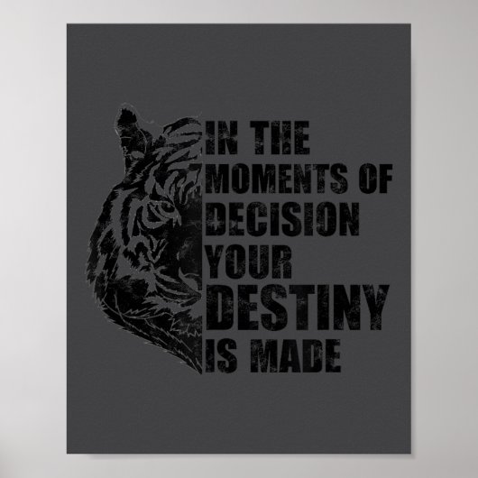 Motivation Success Mindset Quote With Tiger - Moti Poster (Voorkant)