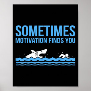 Motivation vindt je grappige zwemmer zwemmer-lak poster