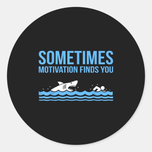 Motivation vindt je grappige zwemmer zwemmer-lak ronde sticker (Voorkant)