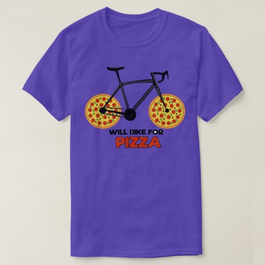 Motivation Wheel Pizza Bicycle Biker Statement T-shirt (Design voorkant)