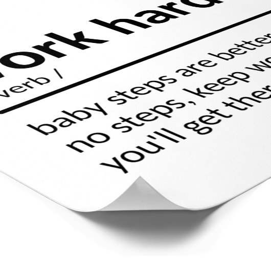 Motivation Work Hard Quote Poster (Hoek)