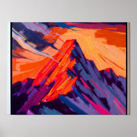 Motivational Abstract Landscape: Summit Ascend Poster (Voorkant)
