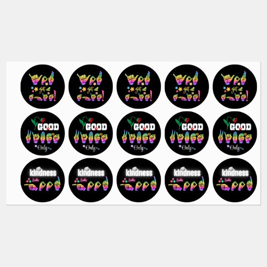 "Motivational ASL Sticker Trio" Stickers (Vel)