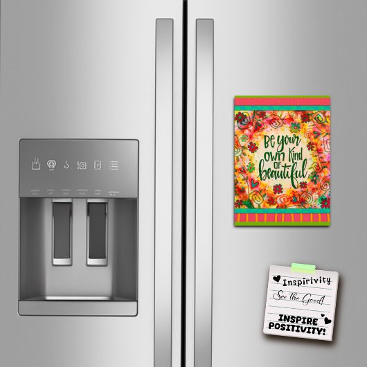 Motivational Be You Beautiful Floral Magnetic Card