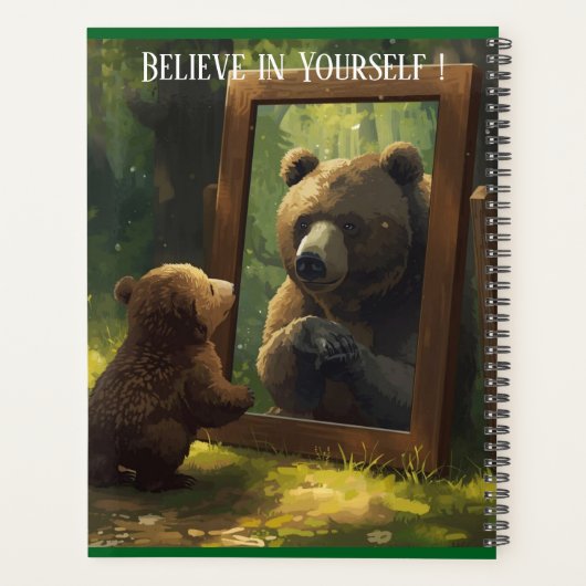 motivational bear cub calendar planner notebook (Achterkant)