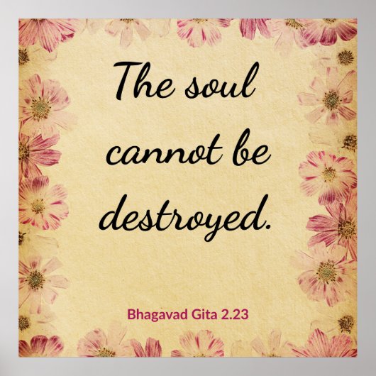 Motivational Beige Gita Desire Dissatisfaction Poster (Voorkant)