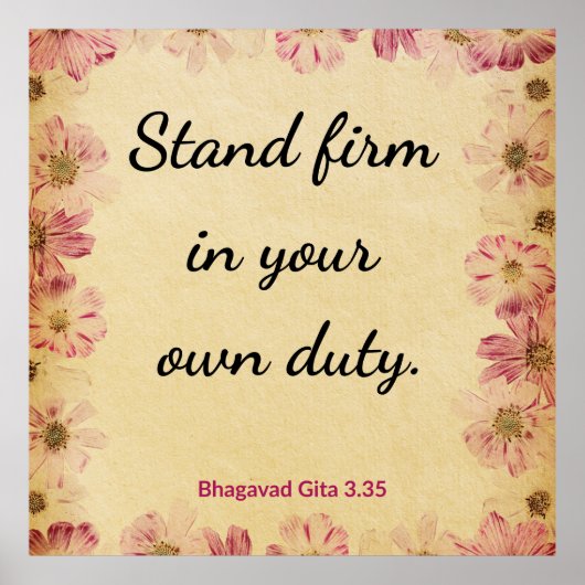 Motivational Beige Pink Gita Duty Firmness Print (Voorkant)