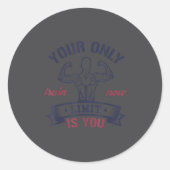 Motivational Bodybuilding  Ronde Sticker (Voorkant)