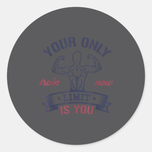 Motivational Bodybuilding  Ronde Sticker (Voorkant)