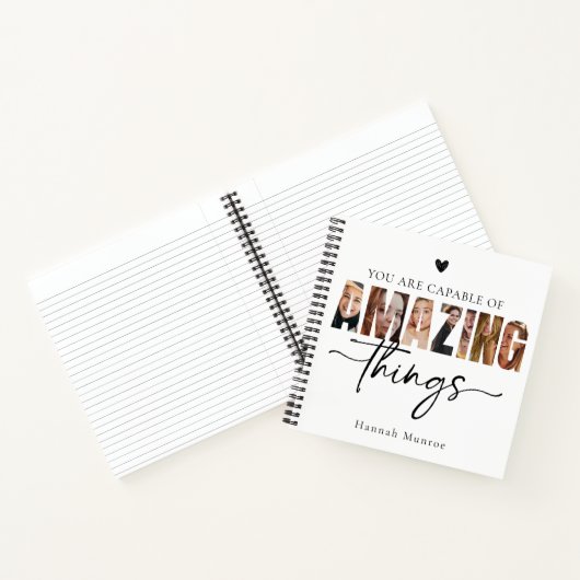 Motivational Calligraphy Script Typography Photo Notitieboek (Binnen)