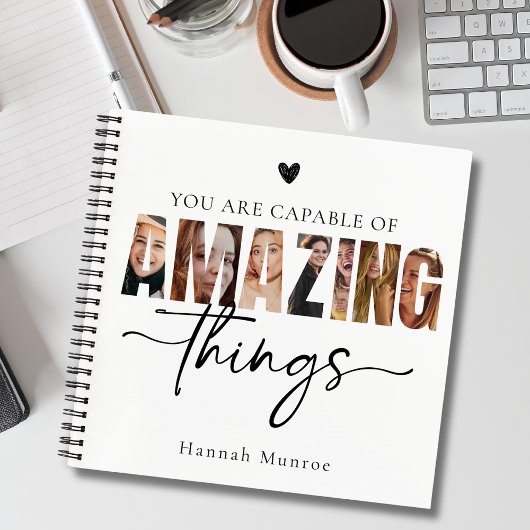 Motivational Calligraphy Script Typography Photo  Notitieboek