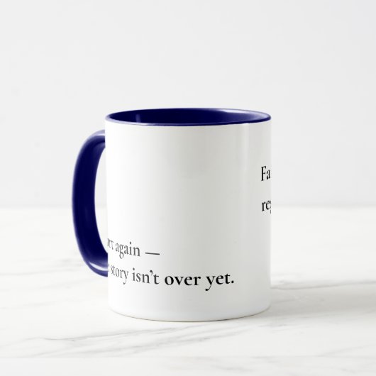 Motivational Coffee Mug –Failure Is Temporary Mok (Voorkant links)