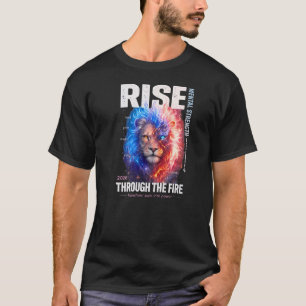 Motivational Cosmic Leeuw Vuur Kunst – Mentale Kra T-shirt