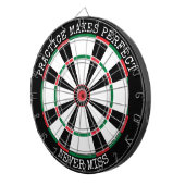 Motivational Dartboard Wall Art Practice Quote Dartbord (Voorkant Rechts)