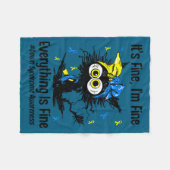 Motivational down syndrome awareness cat t21 fleece deken (Voorkant (Horizontaal))