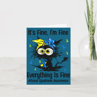 Motivational down syndrome awareness cat t21 kaart