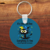 Motivational down syndrome awareness cat t21 sleutelhanger (Voorkant)