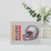 Motivational Dream Believe Achieve Football Briefkaart (Staand voorkant)