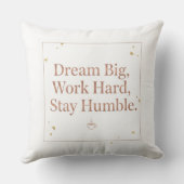 Motivational Dream Big Work Hard Rose Gold Throw P Kussen (Achterkant)