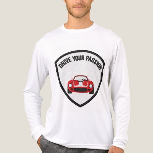 Motivational Embroidered Text Tee: Drive...passion Tri-Blend Shirt (Voorkant volledig)