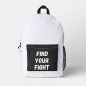 Motivational Find Your Fight Quote Art Bedrukte Rugzak (Voorkant)