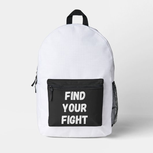 Motivational Find Your Fight Quote Art Bedrukte Rugzak (Voorkant)