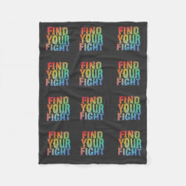 Motivational Find Your Fight Quote Art Fleece Deken