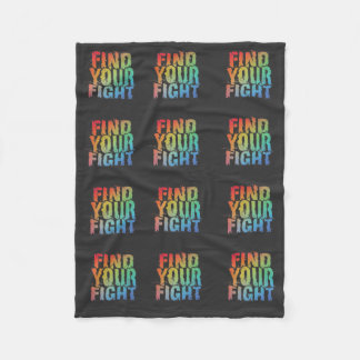 Motivational Find Your Fight Quote Art Fleece Deken