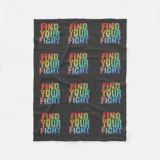 Motivational Find Your Fight Quote Art Fleece Deken (Voorkant)