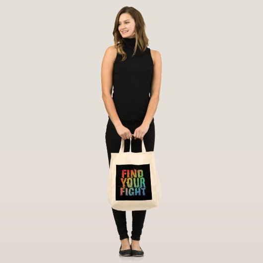 Motivational Find Your Fight Quote Art Tote Bag (Voorkant (model))