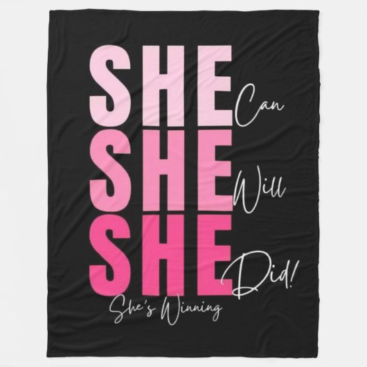 Motivational Fleece Blanket for Women Deken (Voorkant)