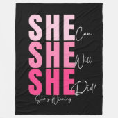 Motivational fleece deken voor vrouwen (Voorkant)