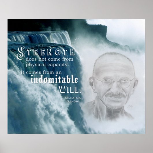 Motivational Gandhi Strength Quote Poster (Voorkant)