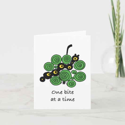 Motivational Greeting Card "One bite at a time" Kaart (Voorkant)