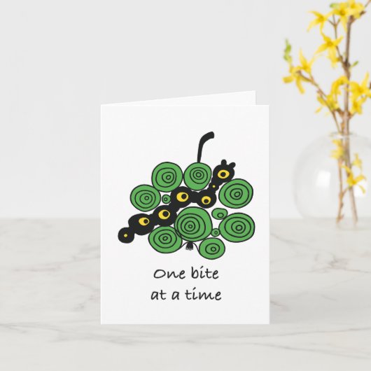 Motivational Greeting Card "One bite at a time" Kaart (Gele Bloem)