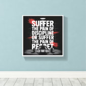 Motivational Gym Wall Art - Suffer the Pain of Dis Canvas Afdruk (Insitu (Houten vloer))