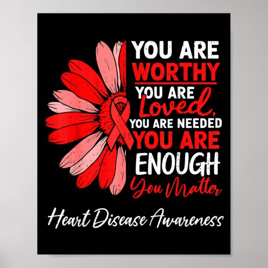Motivational Heart Health Heart Disease Awareness  Poster (Voorkant)