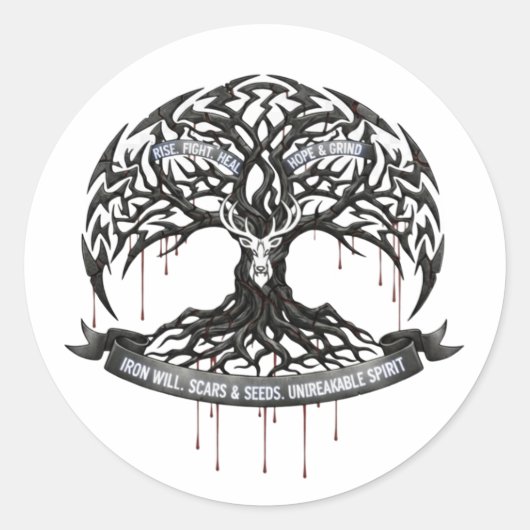 Motivational Hope & Strength Round Stocker Ronde Sticker (Voorkant)