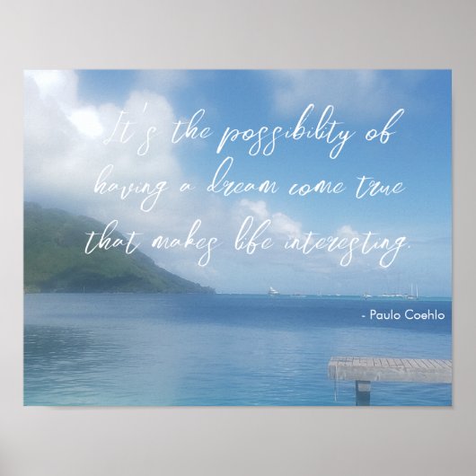 Motivational Inspirational Blue Ocean Quote Poster (Voorkant)