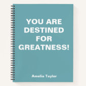 Motivational Inspirational Quote Personalized Name Notitieboek (Voorkant)