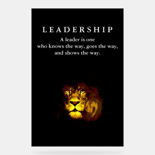 Motivational Leadership Lion Acryl Bord (Voorkant)
