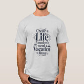 Motivational Life Quote Dark Blue Typography T-shirt (Voorkant)