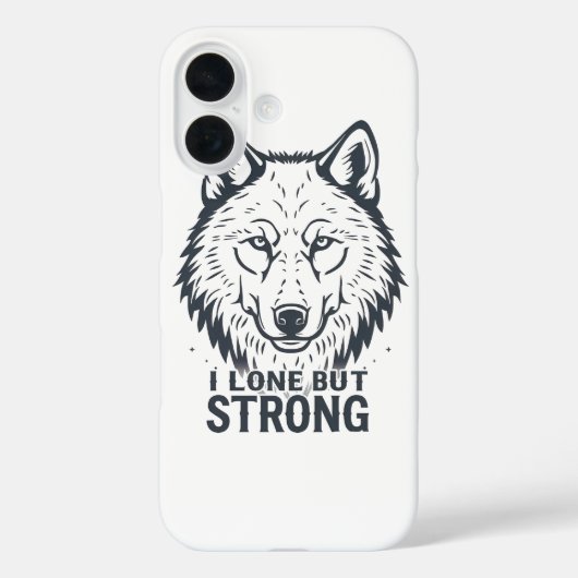 Motivational "Lone But Strong" Lone Wolf Case-Mate iPhone Case (Achterkant)