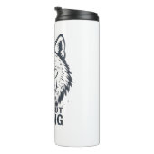 Motivational "Lone But Strong" Lone Wolf Thermosbeker (Geroteerd rechts)