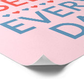 Motivational Love Quote Red And Blue Hearts Pink Poster (Hoek)