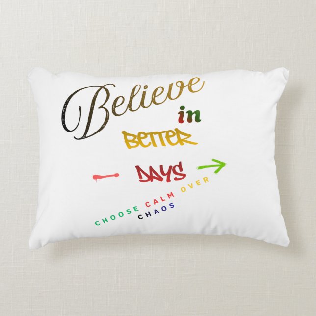 Motivational Minimalistische Moderne Tekst Design Accent Kussen (Voorkant)
